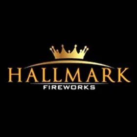 hallmark fireworks logo black with crown in gold