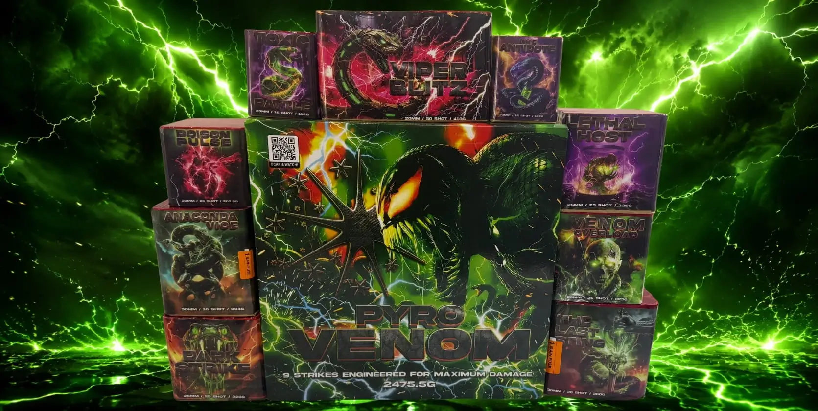 pyro venom 9 cakes barrage